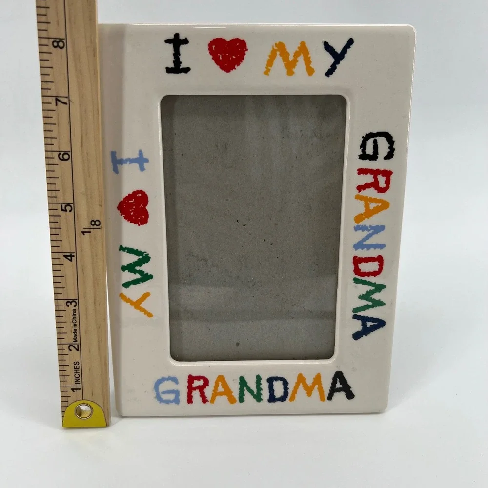 I Love My Grandma Picture Frame 4x6 Ceramic Home Decor Display Photo Gift‎